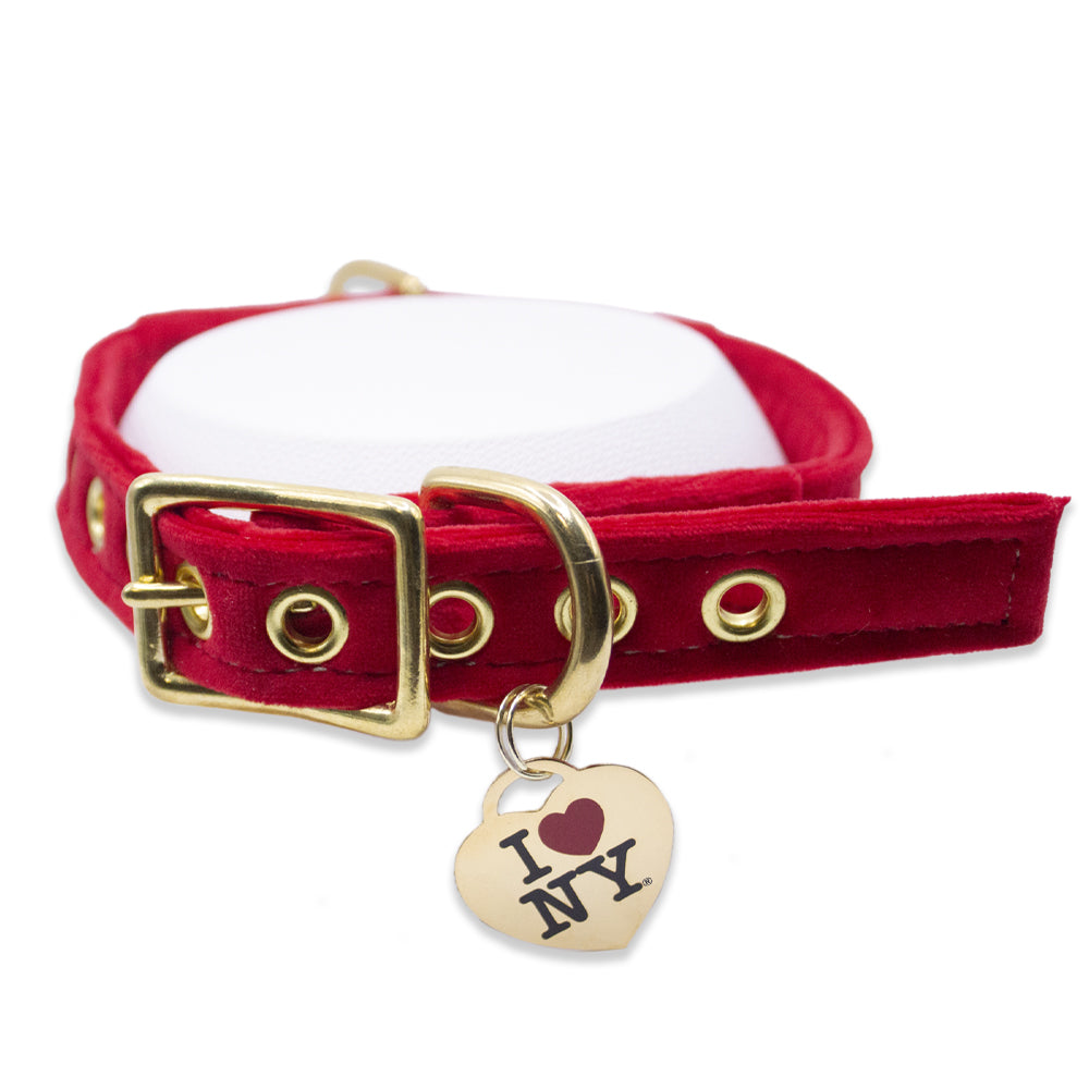 I Love New York Pet Velvet Collar