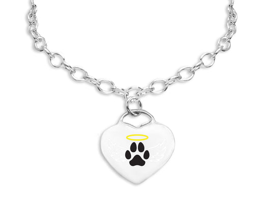 Dog Paw Angel Wings Charm