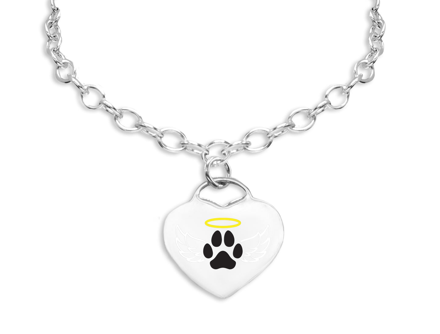 Dog Paw Angel Wings Charm