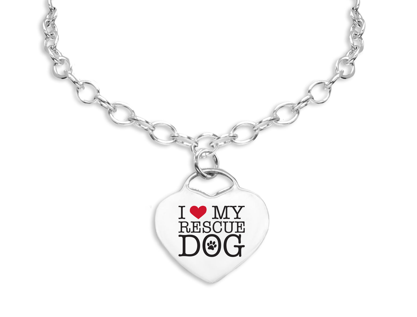 I Love my Rescue Dog Charm